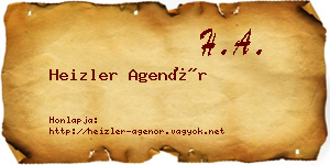Heizler Agenór névjegykártya